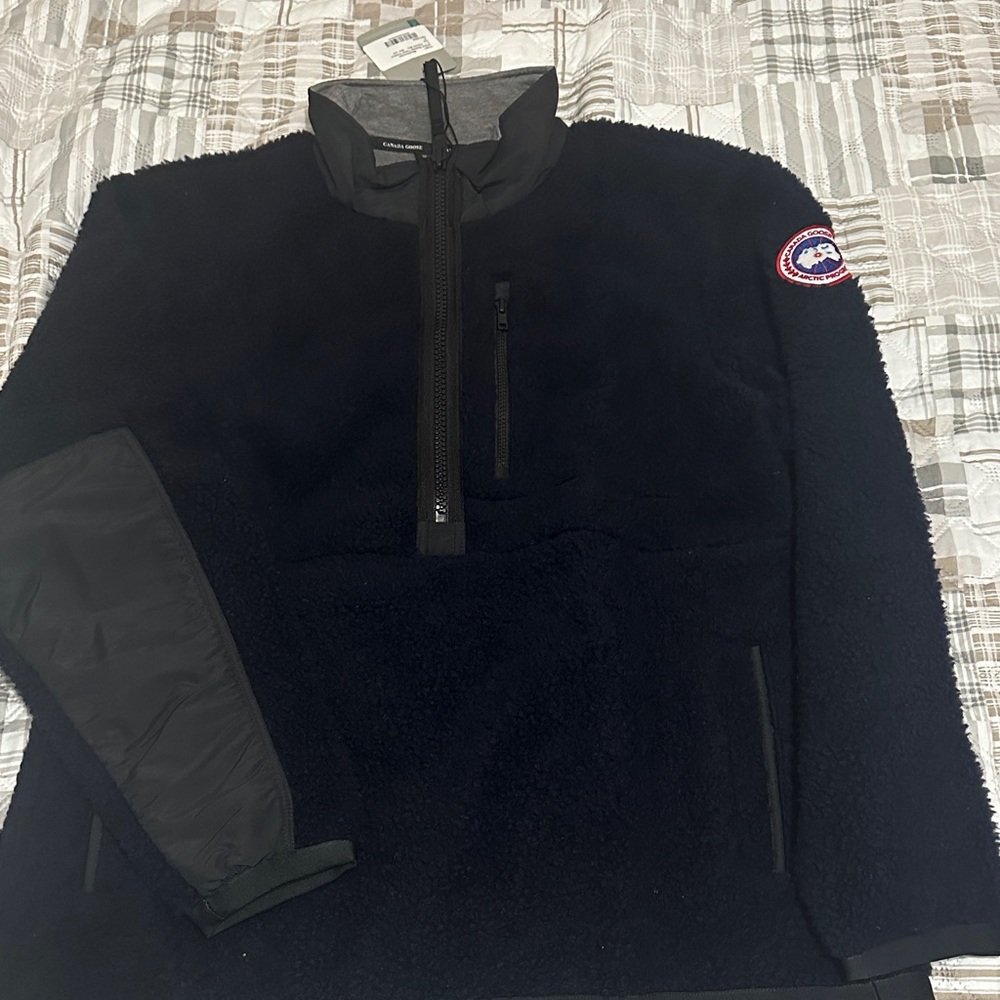 Canada Goose Navy Sherpa Half-Zip Pullover NWT Sz L